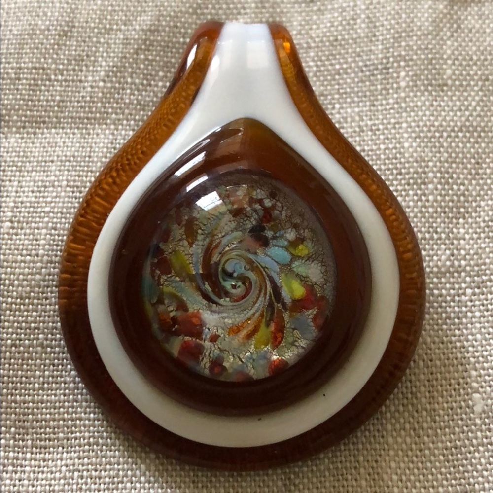 Artsy glass teardrop pendant